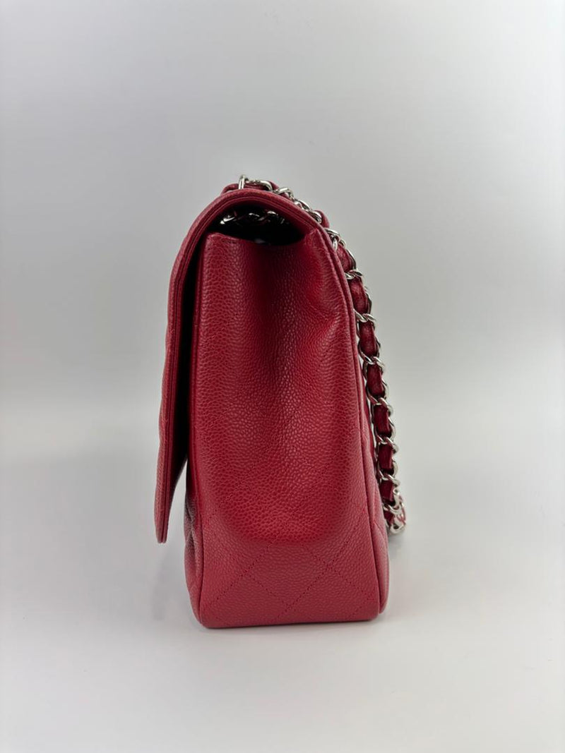 Maxi Single Flap Red Caviar SHW