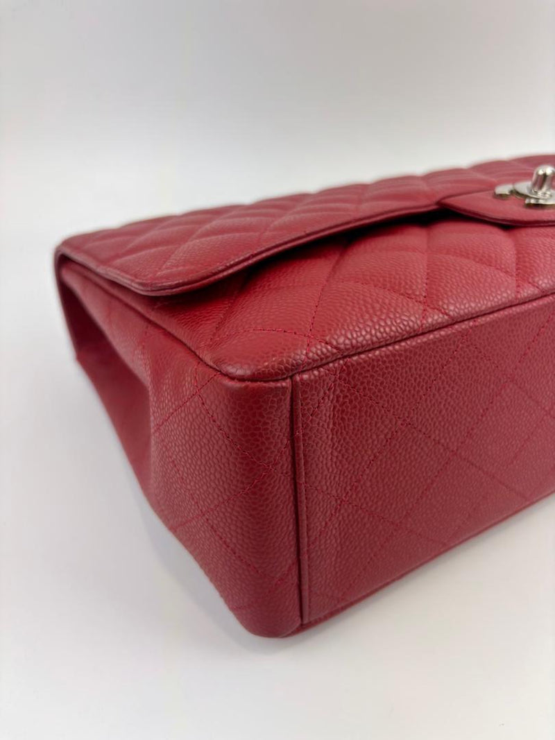 Maxi Single Flap Red Caviar SHW