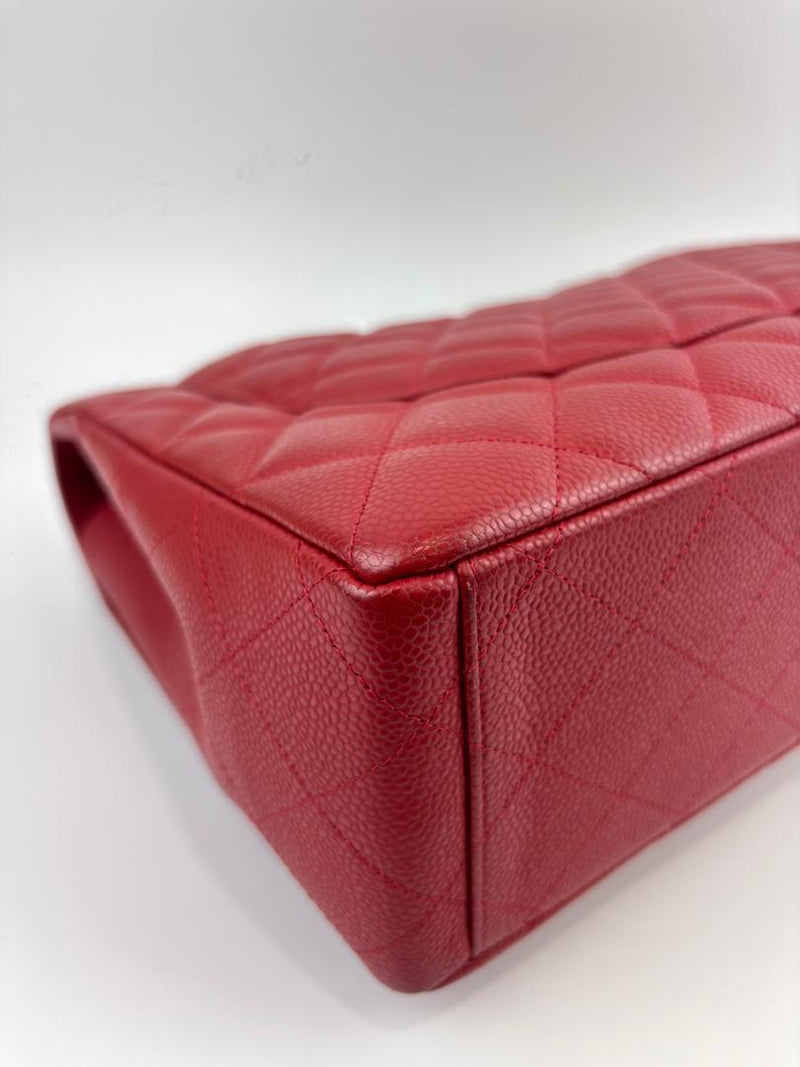 Maxi Single Flap Red Caviar SHW