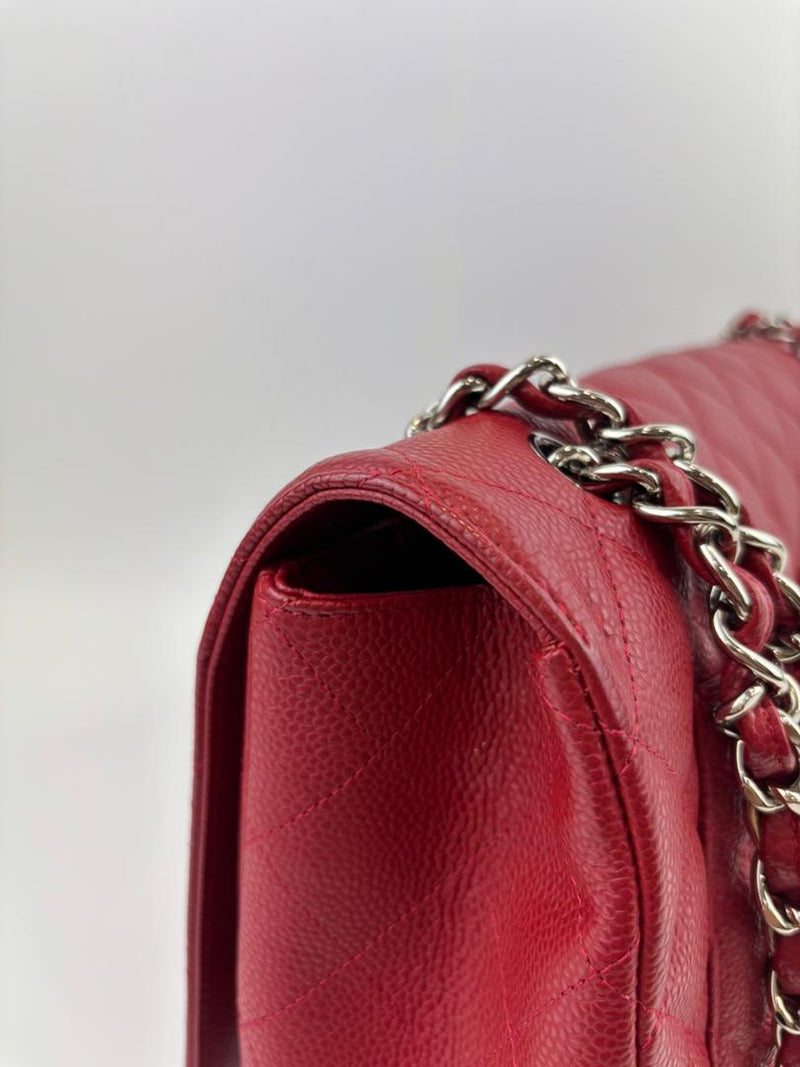 Maxi Single Flap Red Caviar SHW
