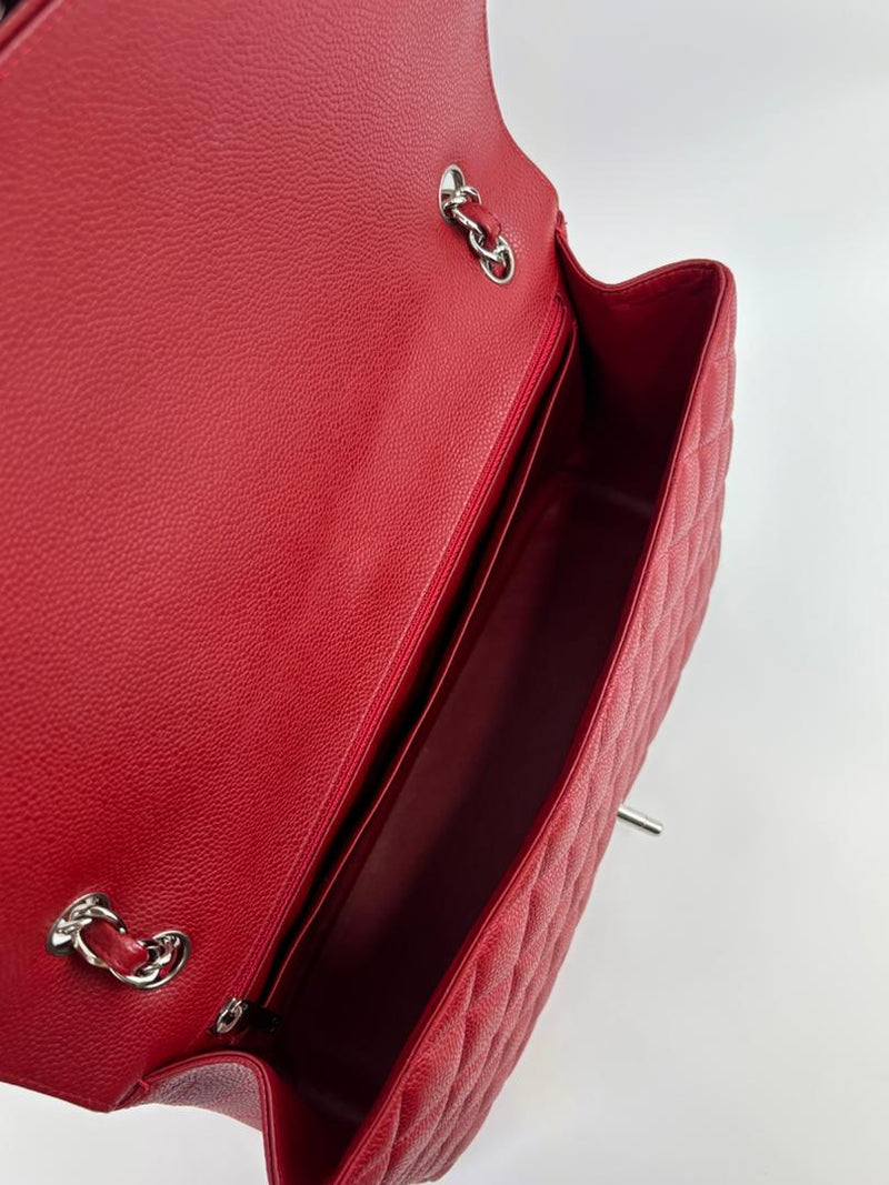 Maxi Single Flap Red Caviar SHW