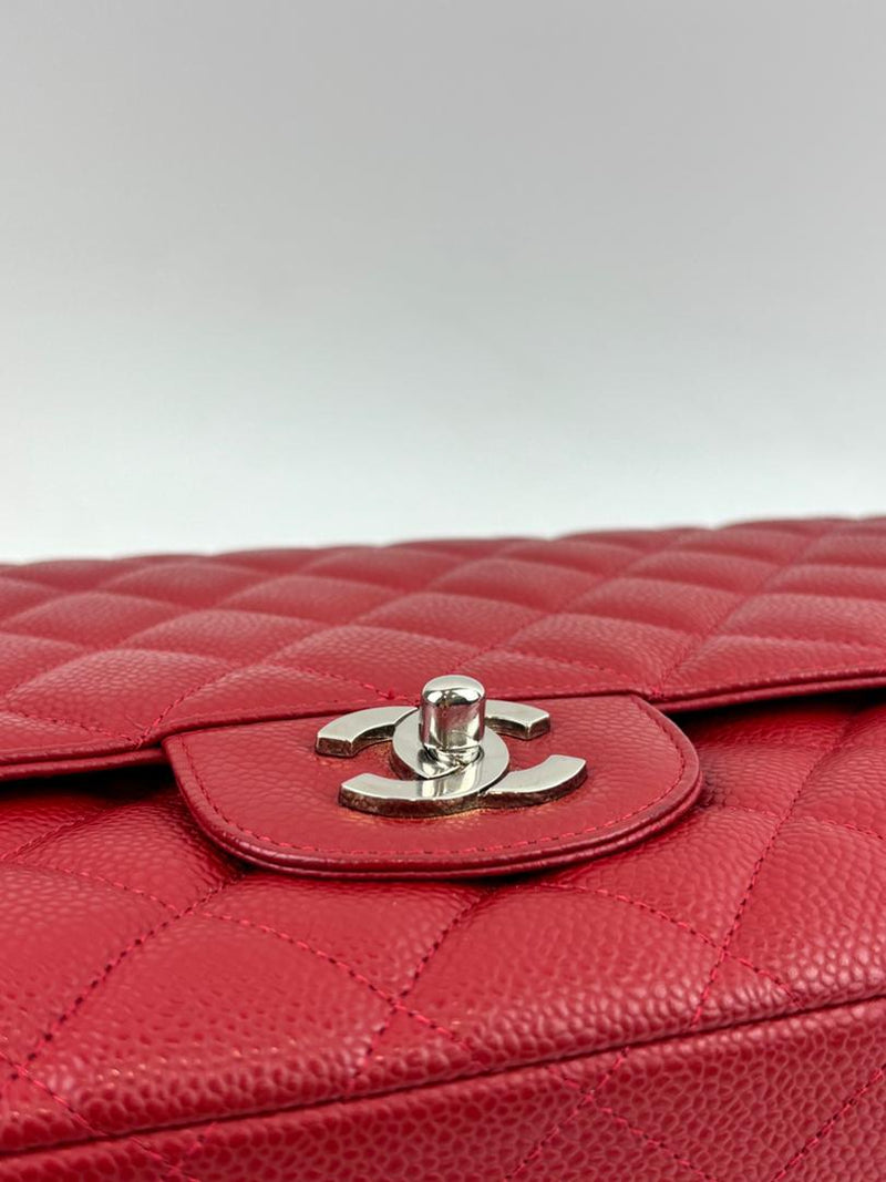 Maxi Single Flap Red Caviar SHW