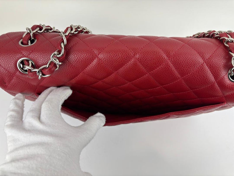 Maxi Single Flap Red Caviar SHW