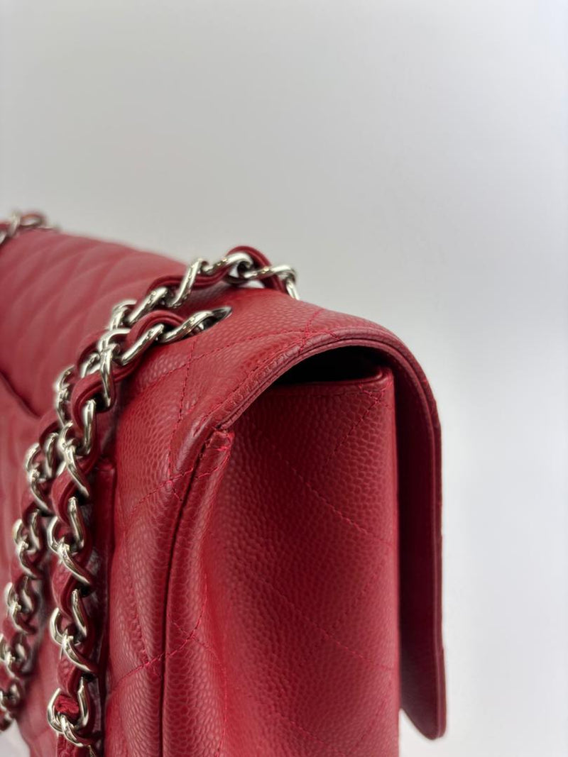 Maxi Single Flap Red Caviar SHW