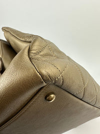 A67493 CC Quilted Matte Gold Shoulder Tote