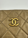 A67493 CC Quilted Matte Gold Shoulder Tote