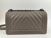 Le Boy Chevron Lambskin Grey PHW