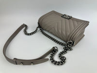 Le Boy Chevron Lambskin Grey PHW
