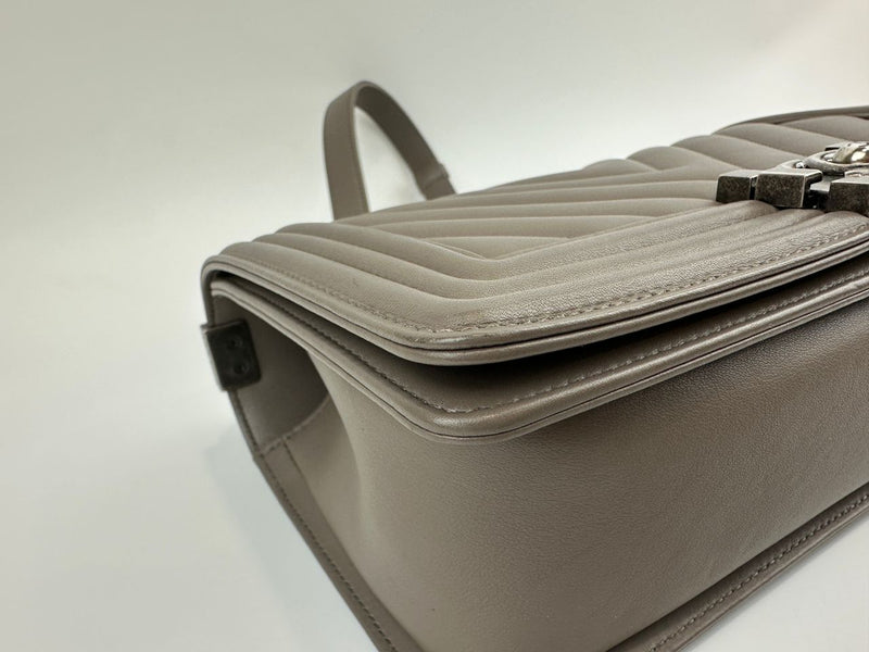Le Boy Chevron Lambskin Grey PHW