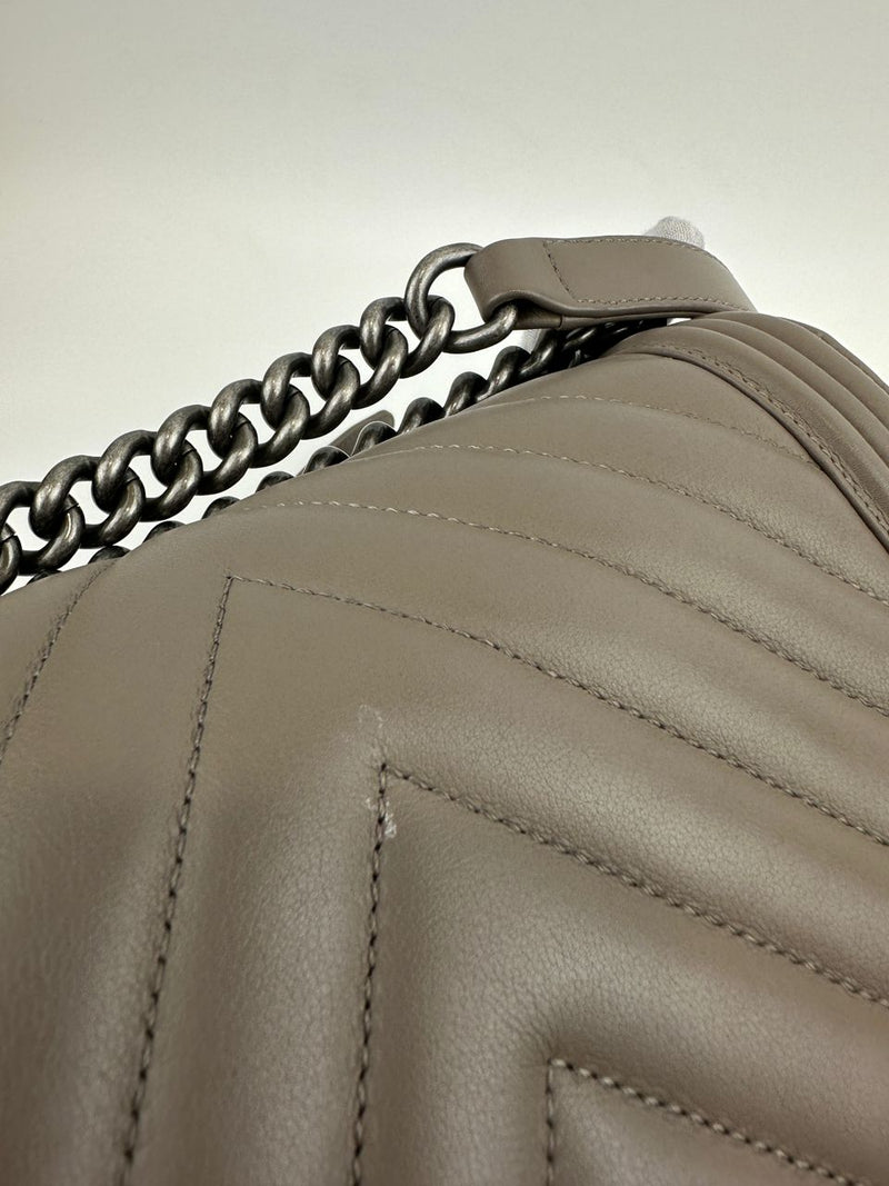 Le Boy Chevron Lambskin Grey PHW