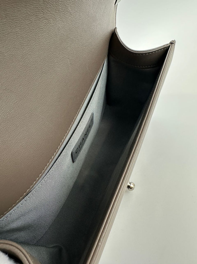 Le Boy Chevron Lambskin Grey PHW