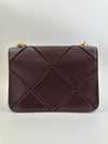 Eleanor Diamond Quilt Leather Shoulder Bag in Burgundy