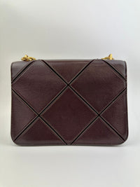 Eleanor Diamond Quilt Leather Shoulder Bag in Burgundy