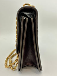 Eleanor Diamond Quilt Leather Shoulder Bag in Burgundy