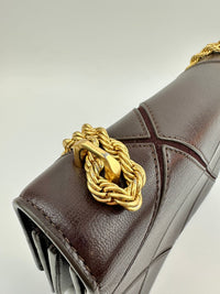 Eleanor Diamond Quilt Leather Shoulder Bag in Burgundy