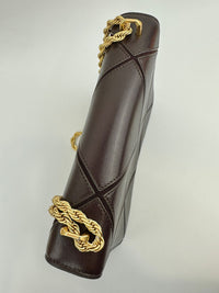 Eleanor Diamond Quilt Leather Shoulder Bag in Burgundy