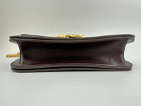 Eleanor Diamond Quilt Leather Shoulder Bag in Burgundy