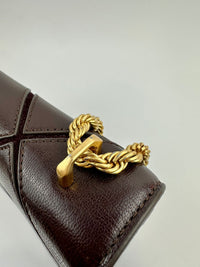 Eleanor Diamond Quilt Leather Shoulder Bag in Burgundy