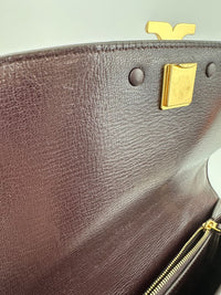 Eleanor Diamond Quilt Leather Shoulder Bag in Burgundy