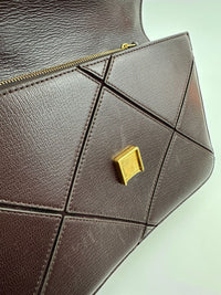 Eleanor Diamond Quilt Leather Shoulder Bag in Burgundy