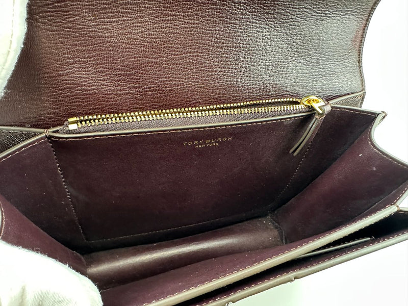 Eleanor Diamond Quilt Leather Shoulder Bag in Burgundy