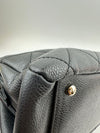 Quilted Caviar Leather Timeless CC Soft Shopping Tote in Black SHW