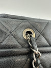 Quilted Caviar Leather Timeless CC Soft Shopping Tote in Black SHW