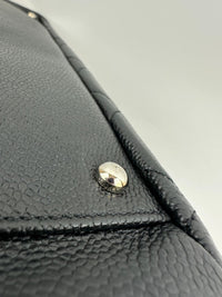 Quilted Caviar Leather Timeless CC Soft Shopping Tote in Black SHW