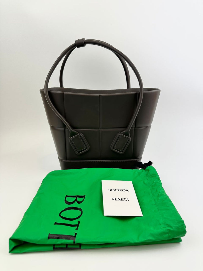 Matt Rubber Mini Arco Tote in Brown