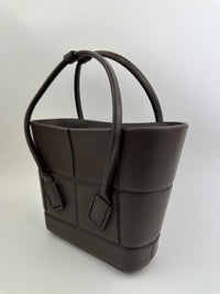Matt Rubber Mini Arco Tote in Brown