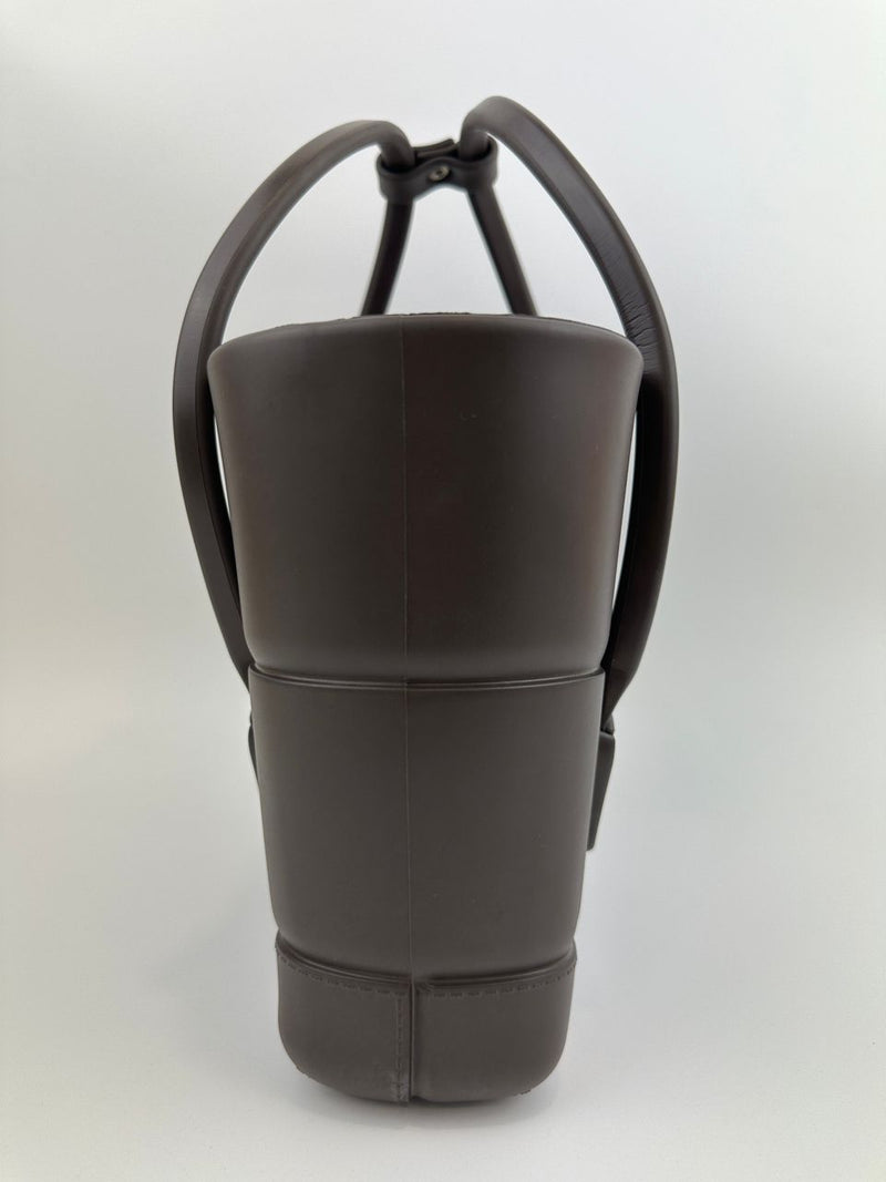 Matt Rubber Mini Arco Tote in Brown