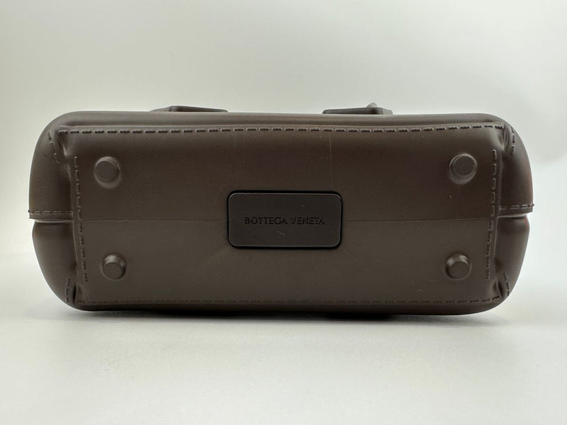 Matt Rubber Mini Arco Tote in Brown