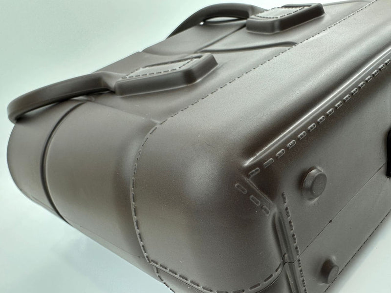 Matt Rubber Mini Arco Tote in Brown