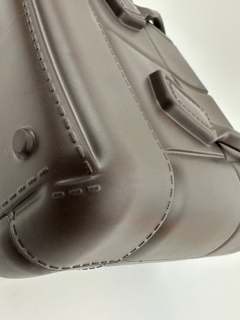 Matt Rubber Mini Arco Tote in Brown