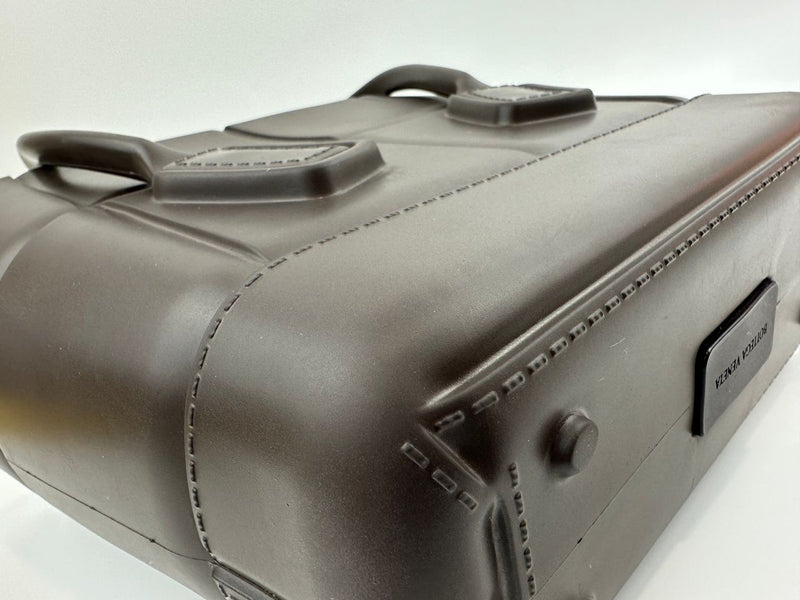 Matt Rubber Mini Arco Tote in Brown