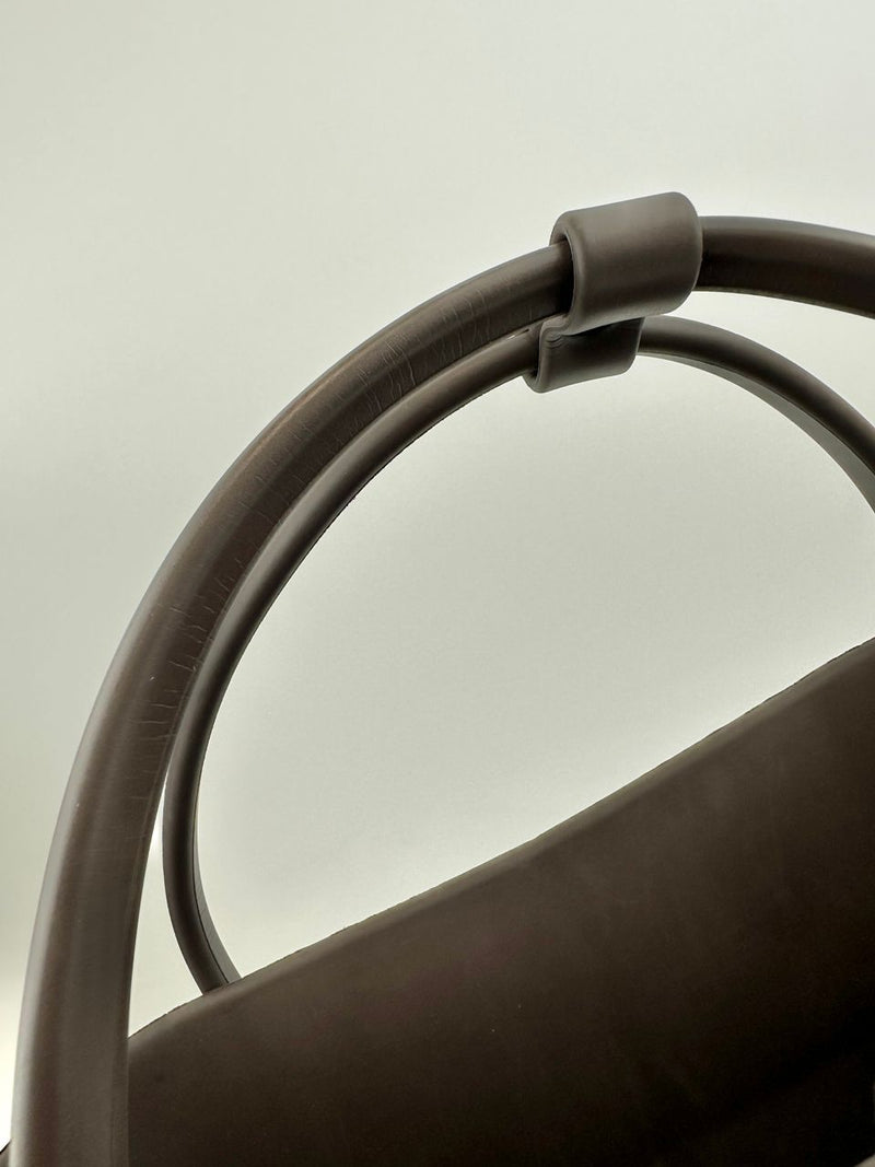 Matt Rubber Mini Arco Tote in Brown