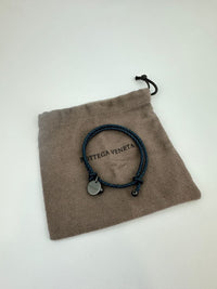 Intrecciato Nappa Leather Navy Double Strand Bracelet