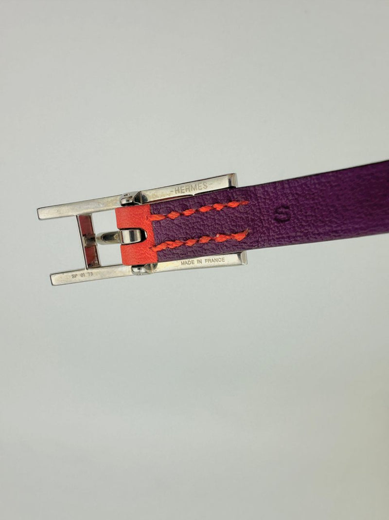 Behapi Double Tour Bracelet Cyclamen Chamonix / Capucine Swift Leather PHW