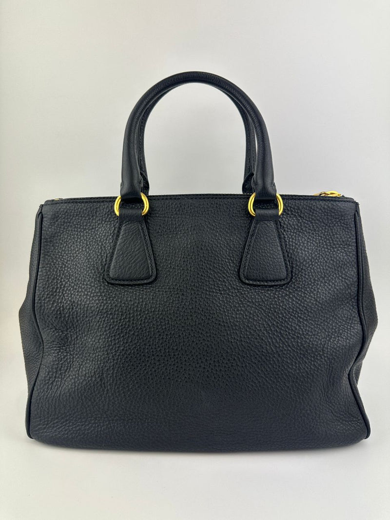 BN2420 Vitello Daino Black Leather Tote Bag &nbsp;