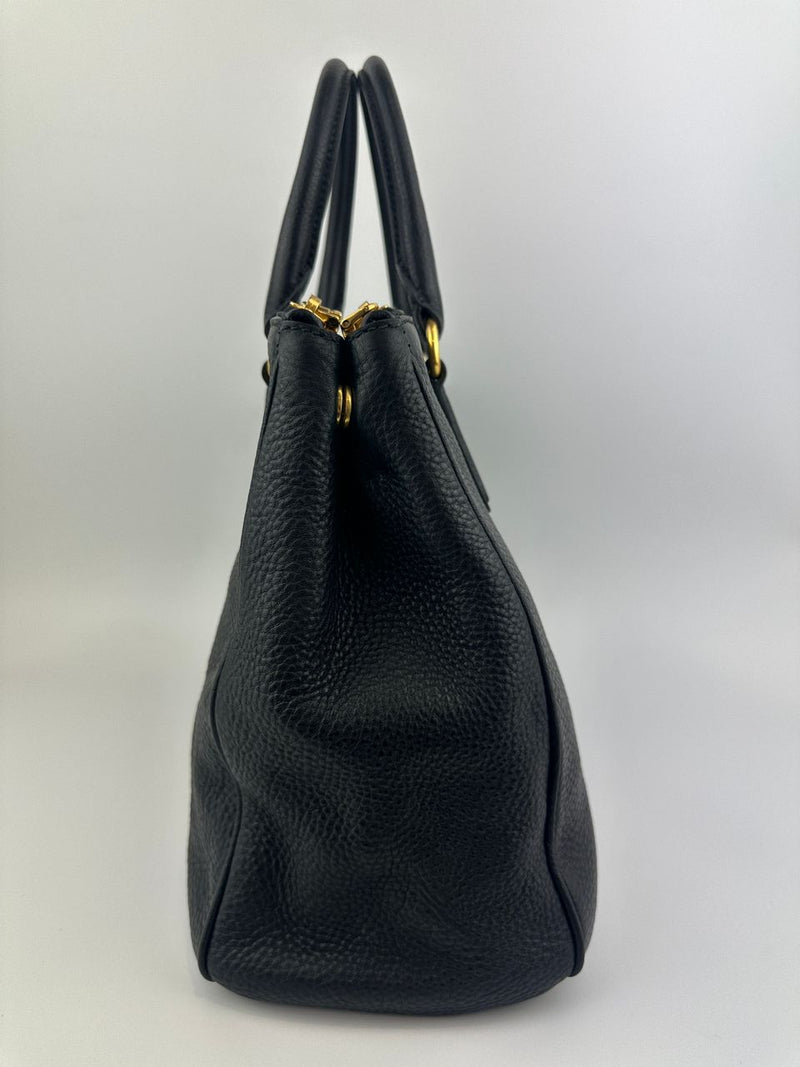 BN2420 Vitello Daino Black Leather Tote Bag &nbsp;