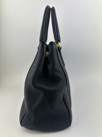 BN2420 Vitello Daino Black Leather Tote Bag &nbsp;