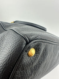 BN2420 Vitello Daino Black Leather Tote Bag &nbsp;