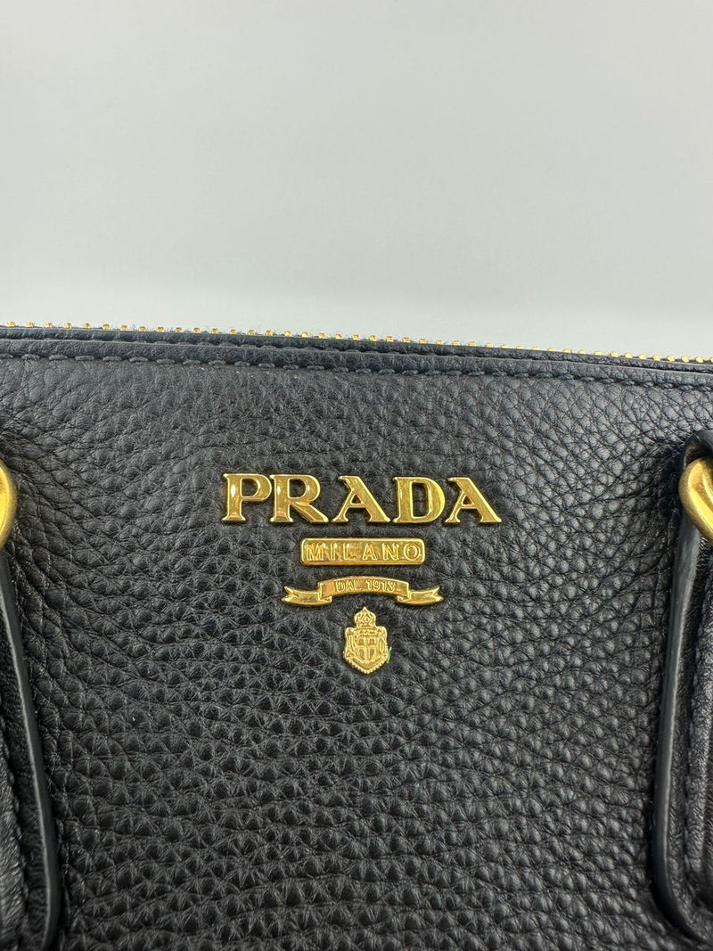 BN2420 Vitello Daino Black Leather Tote Bag &nbsp;