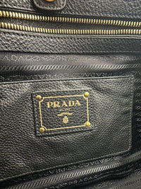 BN2420 Vitello Daino Black Leather Tote Bag &nbsp;