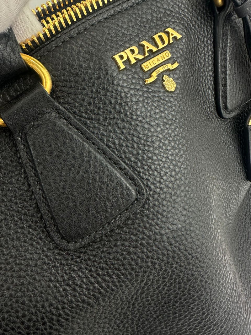 BN2420 Vitello Daino Black Leather Tote Bag &nbsp;