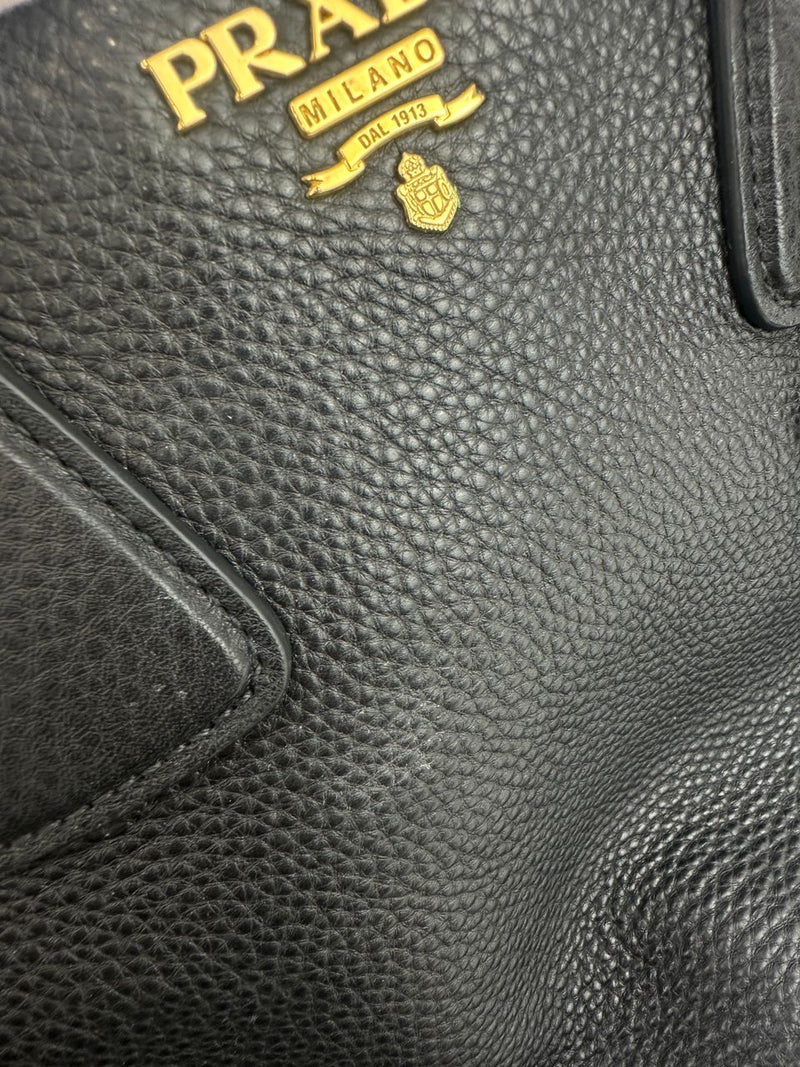 BN2420 Vitello Daino Black Leather Tote Bag &nbsp;