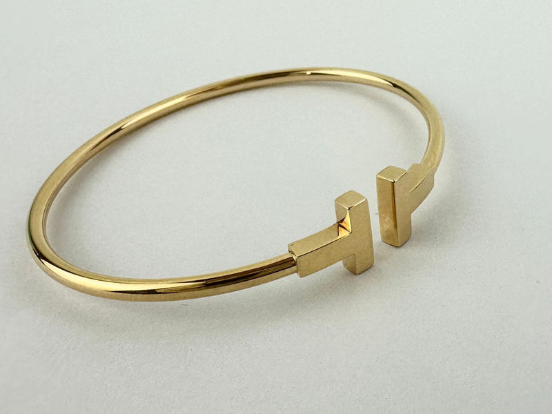 T Narrow Wire Medium Bracelet GHW