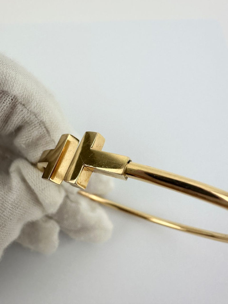 T Narrow Wire Medium Bracelet GHW