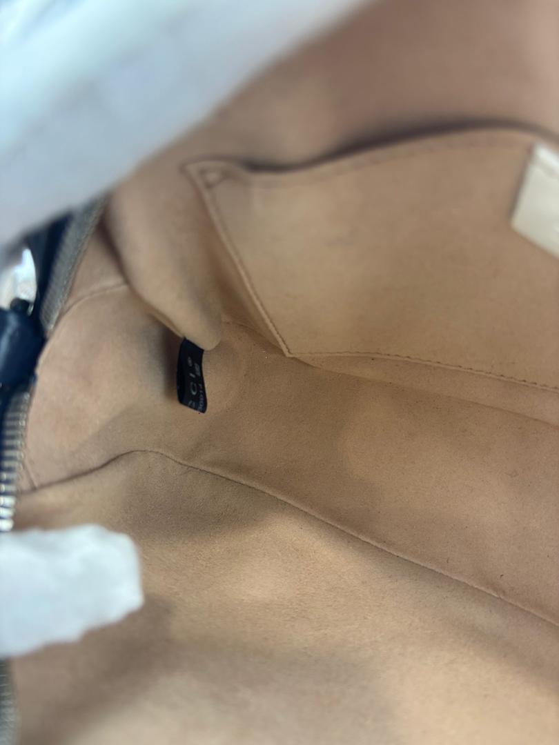 Small Torchon Marmont Blue Diagonal Quilted Leather Camera Bag