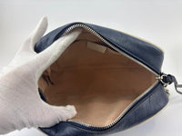 Small Torchon Marmont Blue Diagonal Quilted Leather Camera Bag